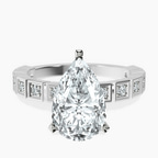 10kt White Gold Cheryl Side Stone Lab Diamond Ring front image