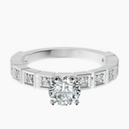 10kt White Gold Cheryl Side Stone Lab Diamond Ring front image