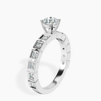 10kt White Gold Cheryl Side Stone Lab Diamond Ring standing product image one