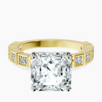 14kt Yellow Gold Cheryl Side Stone Lab Diamond Ring front image