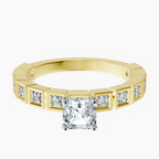 18kt Yellow Gold Cheryl Side Stone Lab Diamond Ring front image