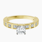 18kt Yellow Gold Cheryl Side Stone Lab Diamond Ring front image