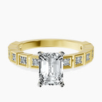 18kt Yellow Gold Cheryl Side Stone Lab Diamond Ring front image