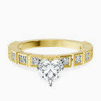 18kt Yellow Gold Cheryl Side Stone Lab Diamond Ring front image