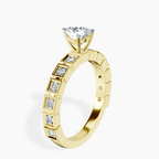 18kt Yellow Gold Cheryl Side Stone Lab Diamond Ring standing product image one