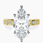 18kt Yellow Gold Cheryl Side Stone Lab Diamond Ring front image