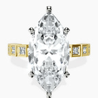18kt Yellow Gold Cheryl Side Stone Lab Diamond Ring front image