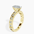 18kt Yellow Gold Cheryl Side Stone Lab Diamond Ring standing product image one