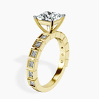 18ct Yellow Gold Cheryl Side Stone Lab Diamond Ring standing product image one