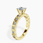 18kt Yellow Gold Cheryl Side Stone Lab Diamond Ring standing product image one