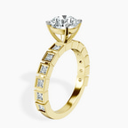 14ct Yellow Gold Cheryl Side Stone Lab Diamond Ring standing product image one