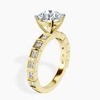 14kt Yellow Gold Cheryl Side Stone Lab Diamond Ring standing product image one