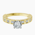 14kt Yellow Gold Cheryl Side Stone Lab Diamond Ring front image