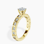 14kt Yellow Gold Cheryl Side Stone Lab Diamond Ring standing product image one