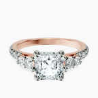 14kt Rose Gold Geneva Side Stone Lab Diamond Ring front image