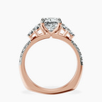 14kt Rose Gold Geneva Side Stone Lab Diamond Ring side right image one