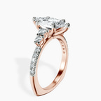 14ct Rose Gold Geneva Side Stone Lab Diamond Ring standing product image one