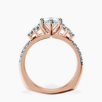 14ct Rose Gold Geneva Side Stone Lab Diamond Ring side right image one