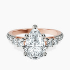 14ct Rose Gold Geneva Side Stone Lab Diamond Ring front image