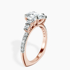 14ct Rose Gold Geneva Side Stone Lab Diamond Ring standing product image one