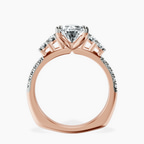 14ct Rose Gold Geneva Side Stone Lab Diamond Ring side right image one