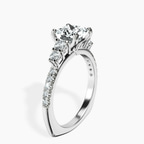Platinum Geneva Side Stone Lab Diamond Ring standing product image one