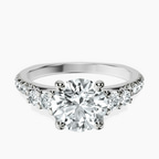 14kt White Gold Geneva Side Stone Lab Diamond Ring front image