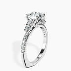 2.82 ct. round Geneva Side Stone Ring in 14kt white gold standing product image one