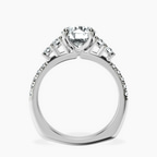2.82 ct. round Geneva Side Stone Ring in 14kt white gold side right image one