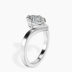 Platinum Janes Chevron Lab Diamond Ring standing product image one