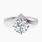 Platinum Janes Chevron Lab Diamond Ring front image