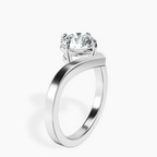 Platinum Janes Chevron Lab Diamond Ring standing product image one