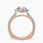 18kt Rose Gold Valerie Euro Shank Halo Lab Diamond Ring side right image one