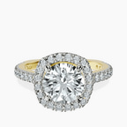 14kt Yellow Gold Valerie Euro Shank Halo Lab Diamond Ring front image