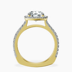 2.82 ct. round Valerie Halo Ring in 14kt yellow gold side right image one
