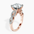 18kt Rose Gold Lorene Twisted Shank Lab Diamond Ring standing product image one