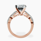 18kt Rose Gold Lorene Twisted Shank Lab Diamond Ring side right image one