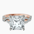 18kt Rose Gold Lorene Twisted Shank Lab Diamond Ring front image
