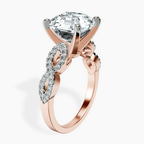 18kt Rose Gold Lorene Twisted Shank Lab Diamond Ring standing product image one