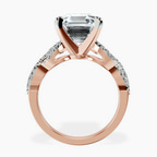 18kt Rose Gold Lorene Twisted Shank Lab Diamond Ring side right image one