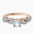 18kt Rose Gold Lorene Twisted Shank Lab Diamond Ring front image