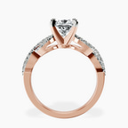 14ct Rose Gold Lorene Twisted Shank Lab Diamond Ring side right image one