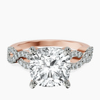 14kt Rose Gold Lorene Twisted Shank Lab Diamond Ring front image
