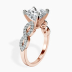 14kt Rose Gold Lorene Twisted Shank Lab Diamond Ring standing product image one
