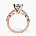 14kt Rose Gold Lorene Twisted Shank Lab Diamond Ring side right image one