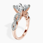 18kt Rose Gold Lorene Twisted Shank Lab Diamond Ring standing product image one