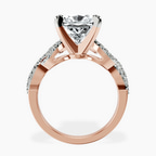 18kt Rose Gold Lorene Twisted Shank Lab Diamond Ring side right image one