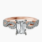 18kt Rose Gold Lorene Twisted Shank Lab Diamond Ring front image