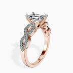 18kt Rose Gold Lorene Twisted Shank Lab Diamond Ring standing product image one