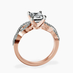 9ct Rose Gold Lorene Twisted Shank Lab Diamond Ring side right image one